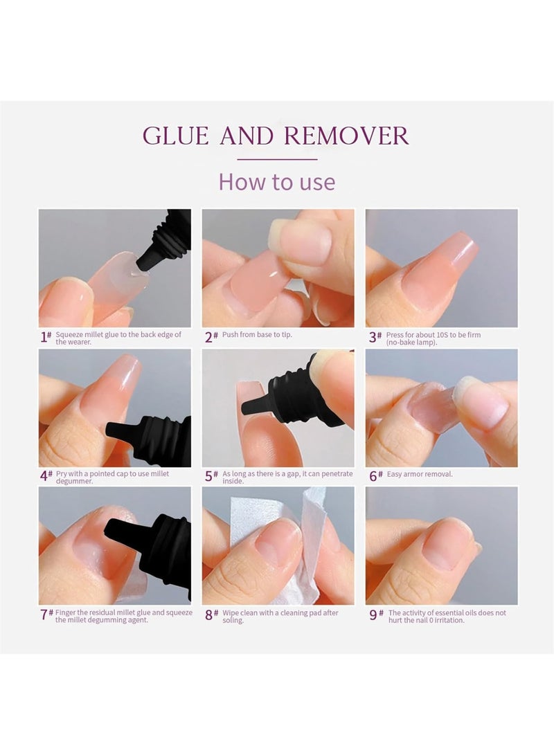 SYOSI Solid Nail Glue Gel, Clear Nail Glue, Nails Strength Adhesive, 10s Quick-Dry, No UV Lamp Needed, Fake Nails Tips Extension, Salon-Grade Formula, Odorless & Non-Irritating (10ml Bottle) - Image 5