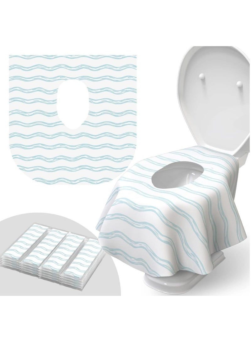 MIZAJIC Toilet Seat Cover Set Disposable Waterproof Seat Protector Extra Large Individually Wrapped for Portability, Ideal for Toilet Training for Kids, Travel, Public Restrooms, and Offices (25 Pcs)  - Image 1