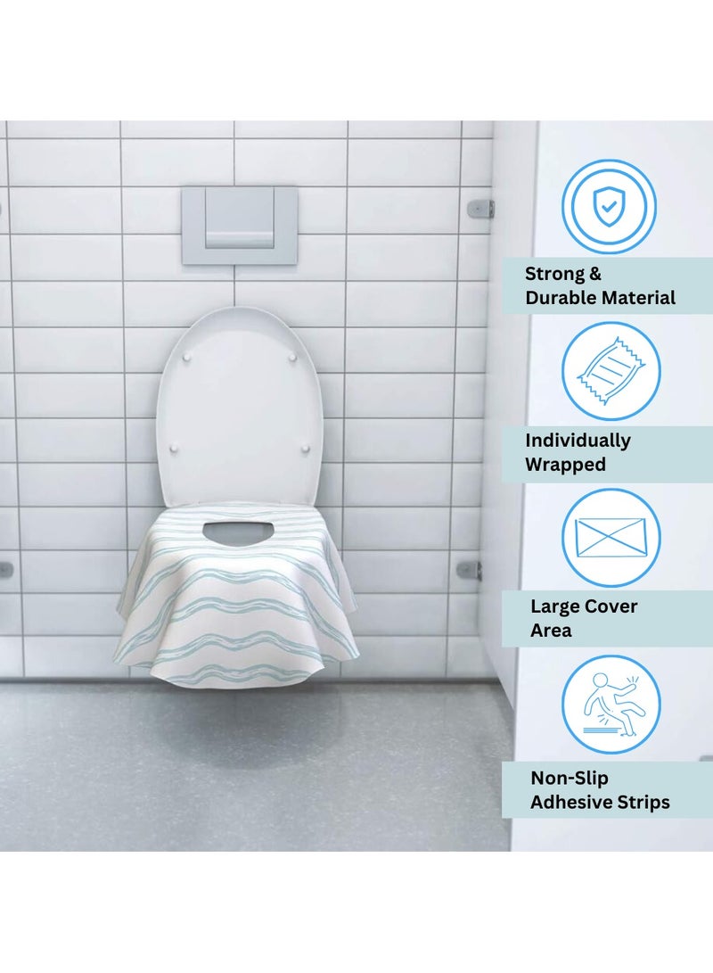 MIZAJIC Toilet Seat Cover Set Disposable Waterproof Seat Protector Extra Large Individually Wrapped for Portability, Ideal for Toilet Training for Kids, Travel, Public Restrooms, and Offices (25 Pcs)  - Image 5