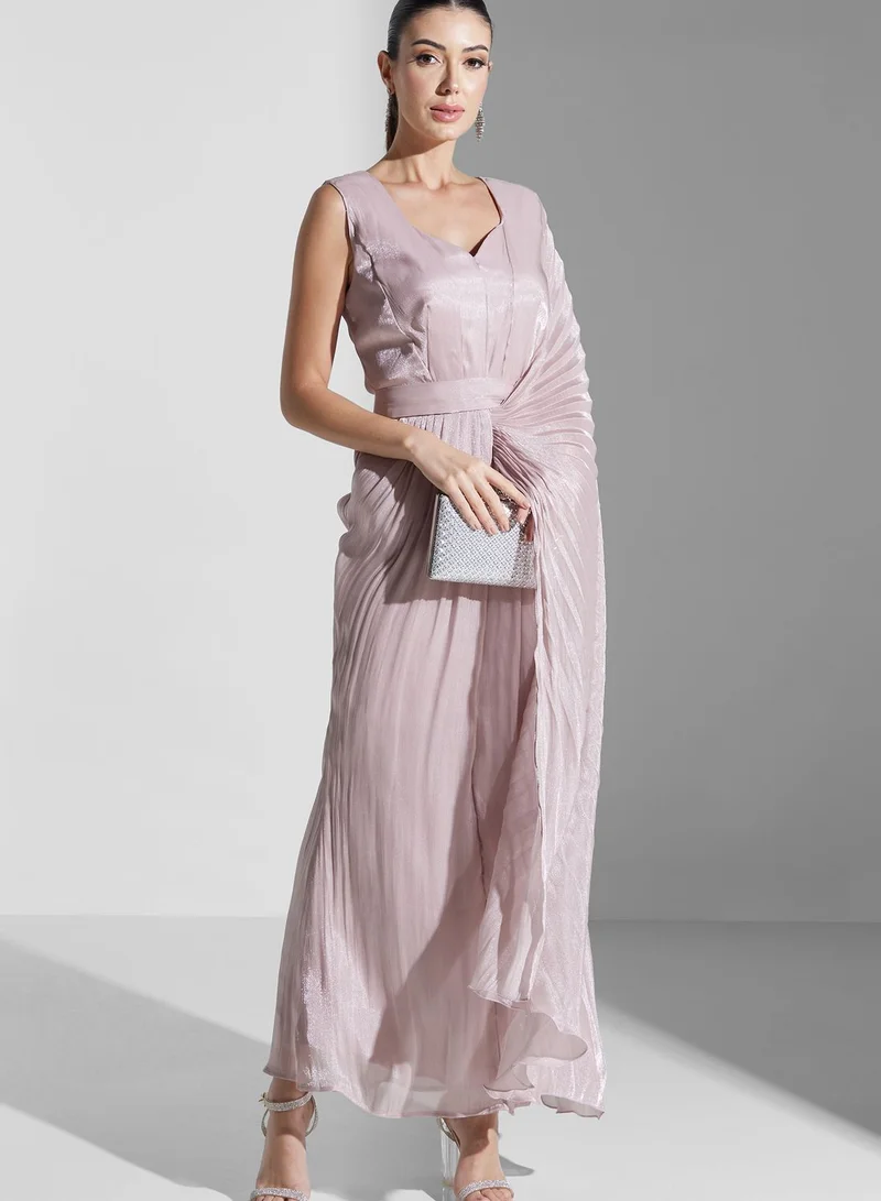 Iyra Pleated Drape Dress