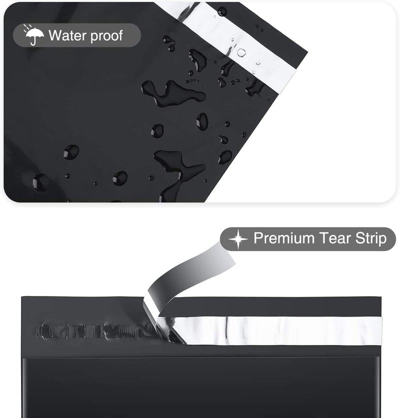 Fuxury Poly Mailers 10x13 Inch 50 Pcs, Waterproof Shipping Bags for Clothing, Strong Adhesive Shipping Envelopes for Small Business Suppliers, Self Seal Mailers Poly Bags Mailing Envelopes Black - Image 3