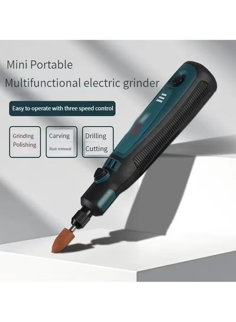 1 Set DIY Small Electric Grinder, Household Hand-held Electric Polishing Tool For Jade Engraving, USB Rechargeable Electric Grinder Set Mini Small Electric Grinder Pen, Power Tool - Image 4