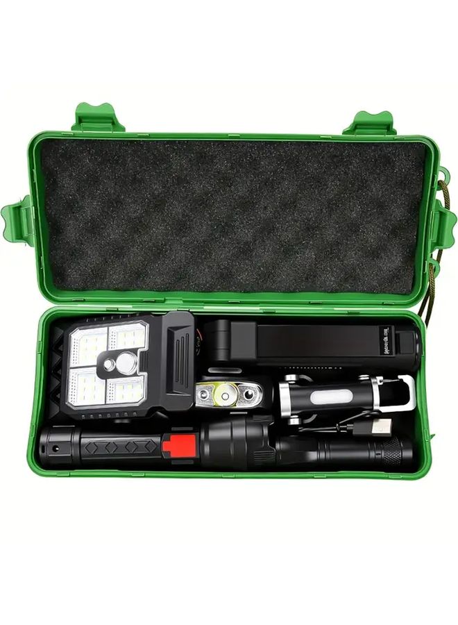 1 Set 6 Items USB Rechargeable LED Headlamp Flashlight Multiple Modes Outdoor Emergency Camping Fishing - Image 5