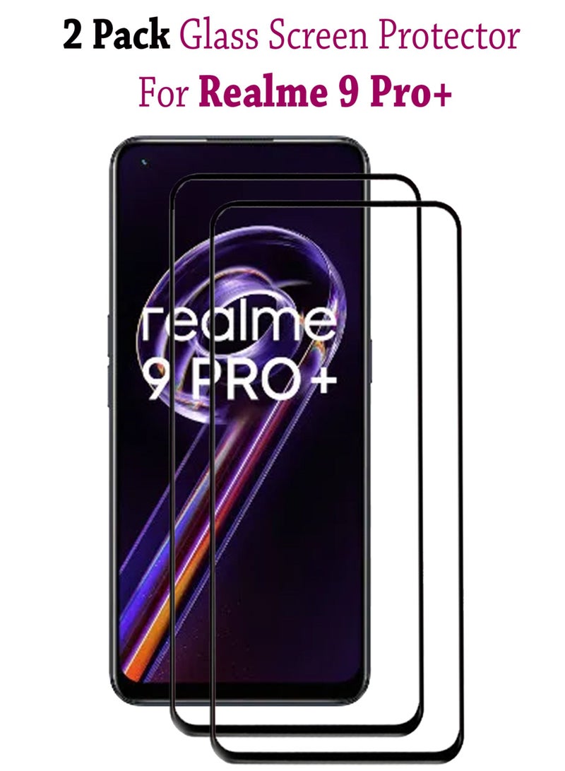 Waldic قطعتان من واقي الشاشة الزجاجي المقوى لهاتف Realme 9 Pro Plus 5G - أسود