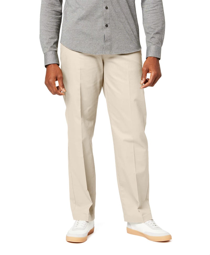 Dockers Men's Classic Fit Signature Khaki Lux Cotton Stretch Pants (Regular and Big & Tall), Cloud, 32W x 32L - Image 4