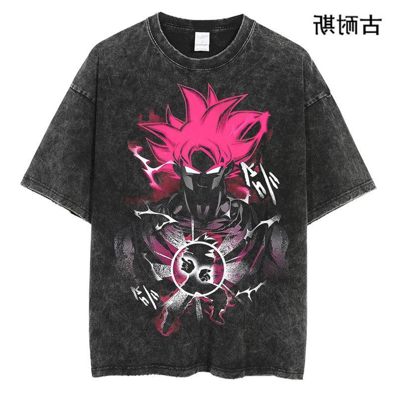 Retro Distressed Washed Short Sleeve Round Neck T-Shirt Men'S And Women'S Summer Street Cartoon Youth T-Shirt Top - Image 3