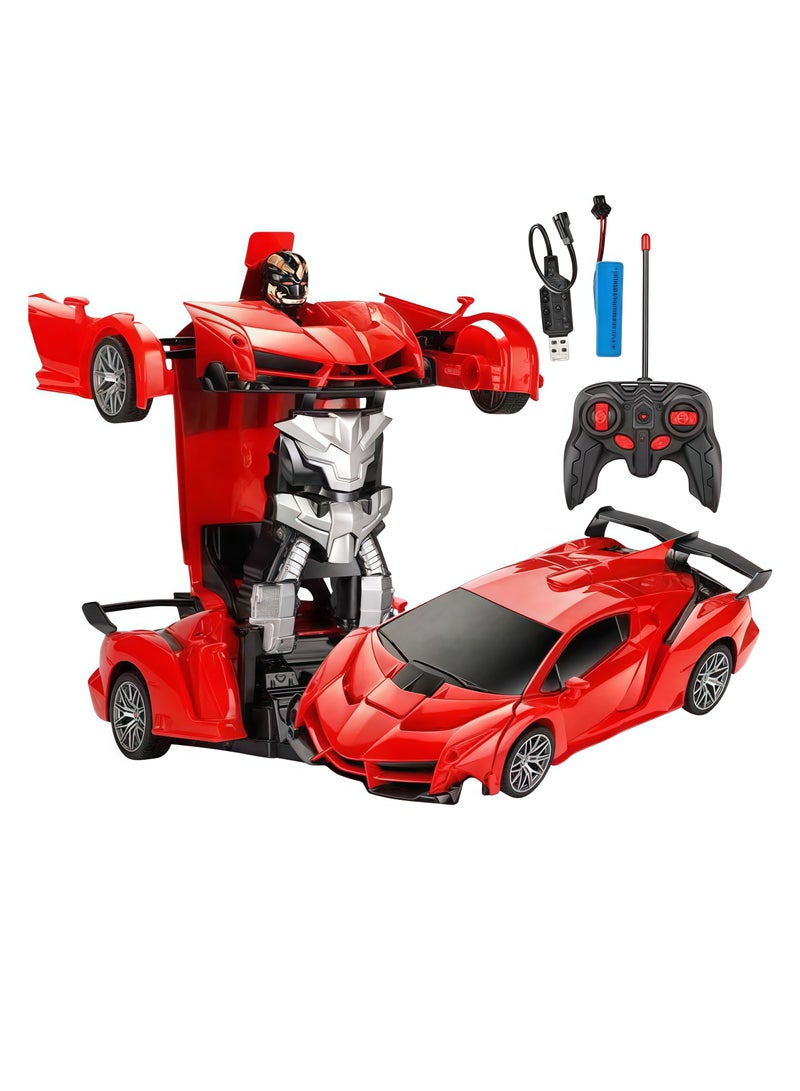 AL RAID 2 in 1 Remote Control Car with Lights and 360° Rotation, RC Cars with Cool Appearance and One-click Deformation, 1:18 Scale Transforming Car Toy, Made of Sturdy Safe ABS Materials - Image 1