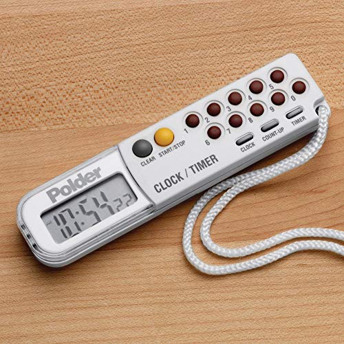Polder Combination Clock, Timer and Stopwatch with Large, Easy-to-Read Digital Display, White - Image 2