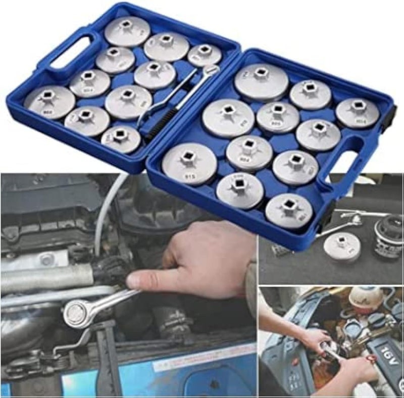 AQ AQSON AQSON 23PC Aluminum Alloy Cup Type Oil Filter Wrench Set for Garage Use - Image 4
