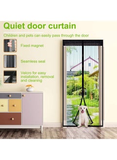 Rock Pow Magnetic Fly Screen Door Heavy-Duty Anti Mosquito Mesh No Gap Super Quiet No Drilling Washable Mesh Keep Fresh Air in & Bugs Out Balcony Sliding Living Room Children's Room 100 * 210cm  - Image 3
