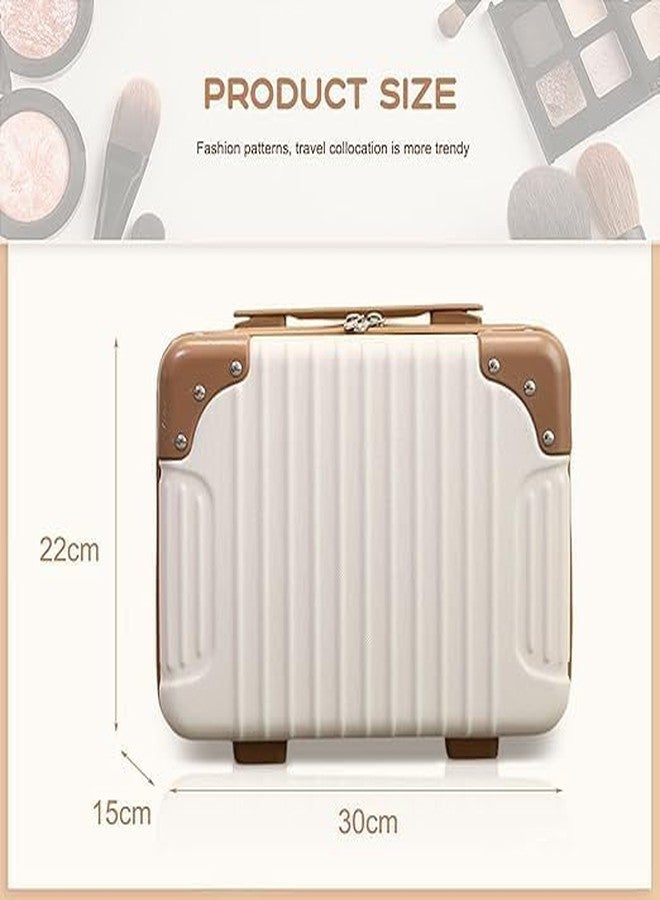 Achyut Water Proof Cosmetic Makeup Travel Case,Elastic Band Soft Handle with Zipper Cosmetic Bag Hand Luggage Cosmetic case Mini ABS Carrying Suitcase with Clip-on Function Women Girl Travel Bag - Image 2