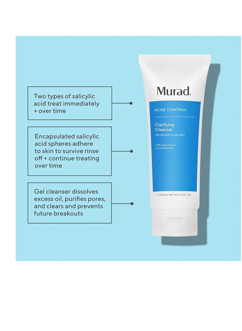 Murad Murad Clarifying Cleanser - Acne Control Salicylic Acid & Green Tea Extract Face Wash - Exfoliating Acne Skin Care Treatment Backed by Science 