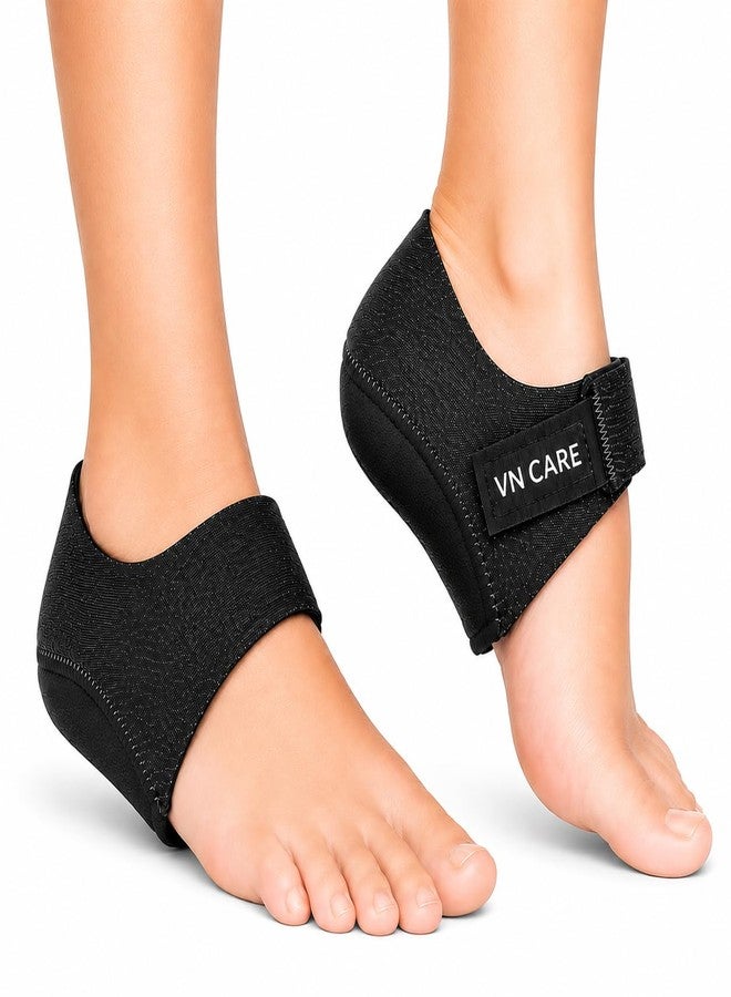 Vn care Heel Protector Pads for Pain Relief for Men & Women | Silicone Gel Heel Pads for Plantar Fasciitis, Heel Pain & Heel Spur | Orthotic Heel Cushion Support, Soft & Reusable Heel Protectors (1 Pair) Black - Image 1