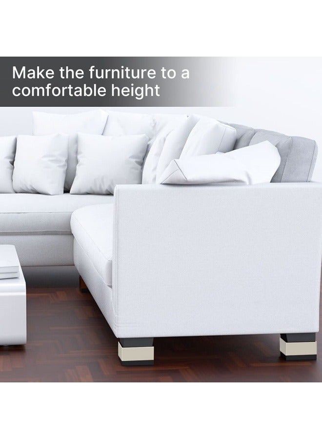 GGEROU 4Pcs Bed Foot Booster,Furniture Risers,Sofa Floor Protector,Adjustable Furniture Bed Lift Duty,Furniture Legs Lifters,Couch Lifts for Sofa Supports, Apricot - Image 5