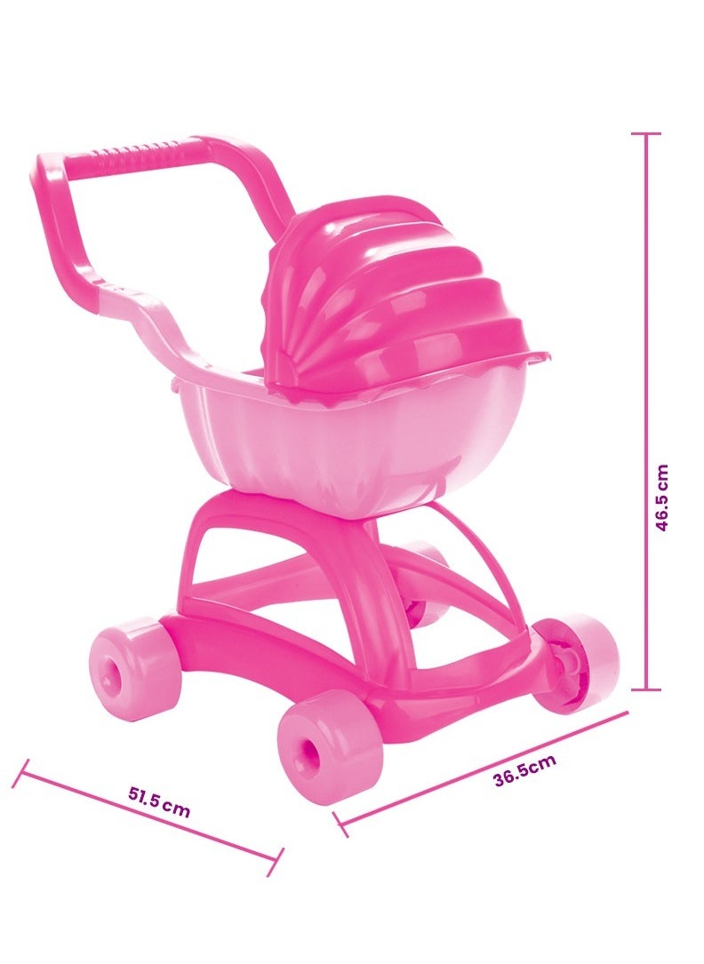 Pilsan - Lady Stroller - Pink | Easy Assembly, Child-Safe, Stylish & comfortable Toy Stroller - Image 1