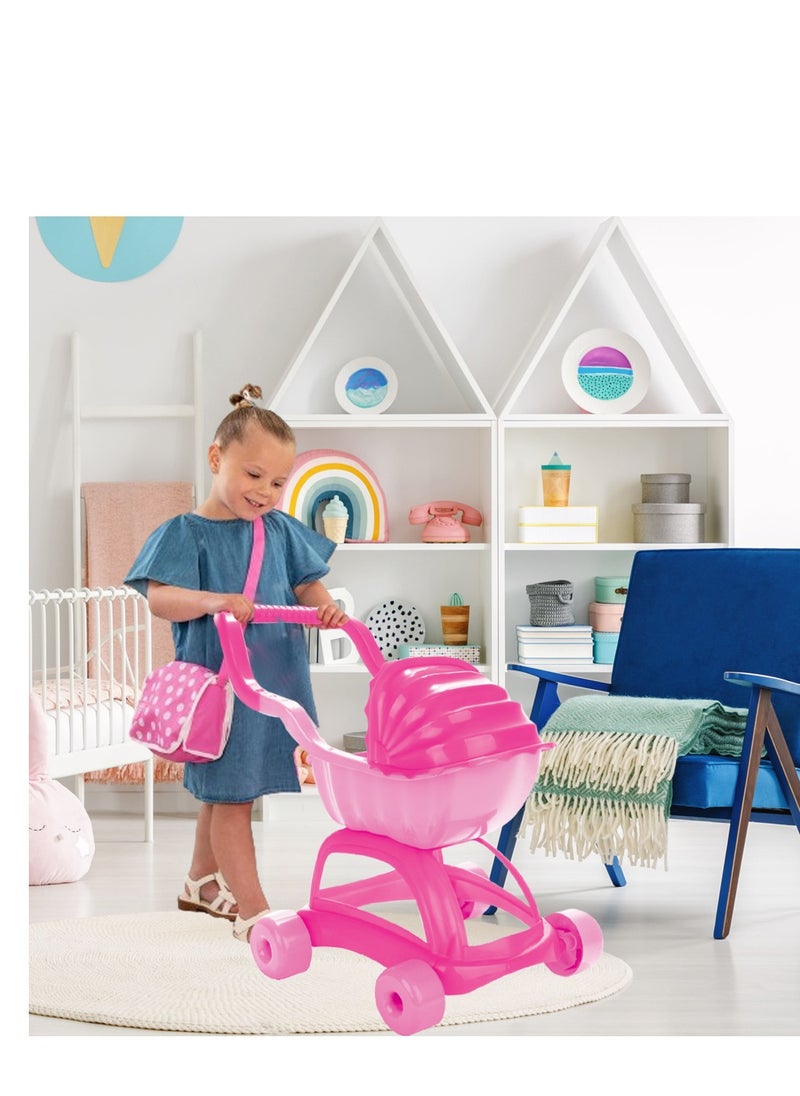 Pilsan - Lady Stroller - Pink | Easy Assembly, Child-Safe, Stylish & comfortable Toy Stroller - Image 1