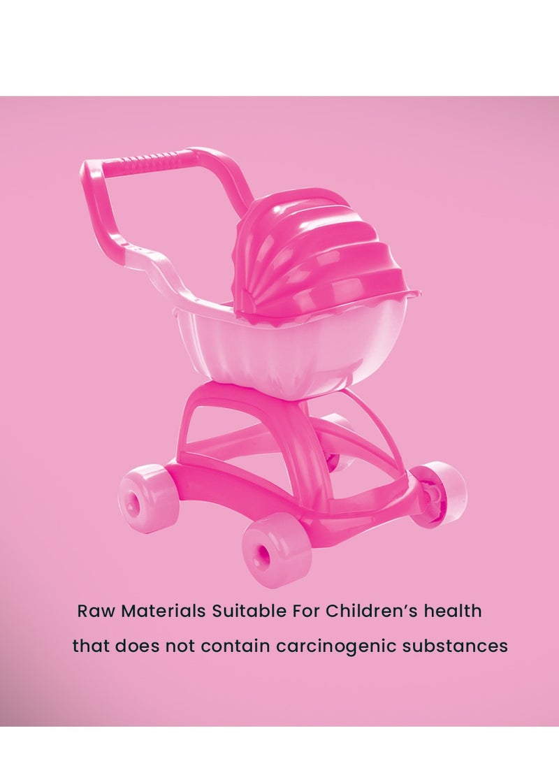 Pilsan - Lady Stroller - Pink | Easy Assembly, Child-Safe, Stylish & comfortable Toy Stroller - Image 1