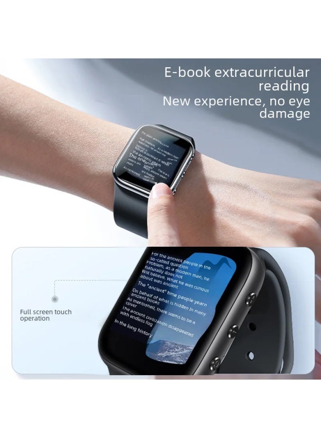 Portable Bluetooth Mp3 Player Touchscreen Full-page Music Player For Listening To Audio Books Watching Videos-Body Color:Black-Memory Capacity:8GB