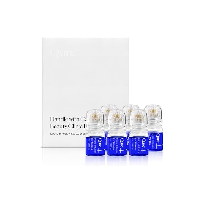 Qure Micro-Infusion System for Face - Blue Formula for All Skin Types, Easy 5min Skincare Facial Application - 3 Month Supply