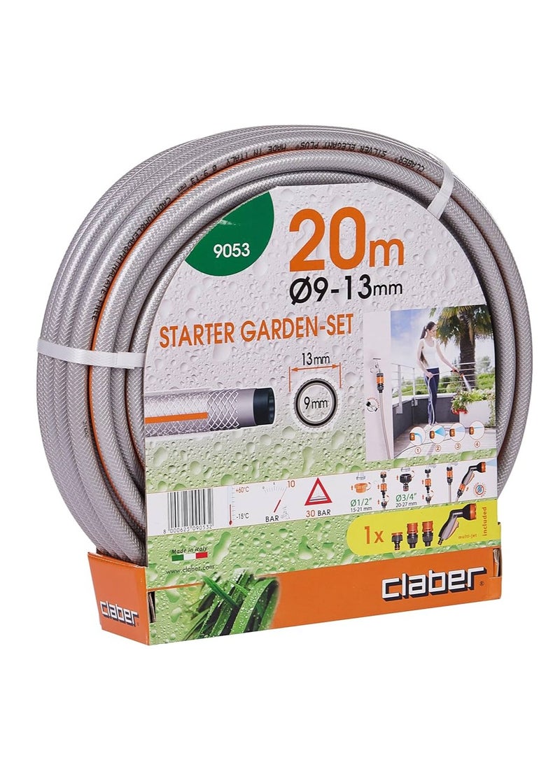 Claber - Starter Garden Irrigation Hose Set Black/Orange/Silver - Image 1