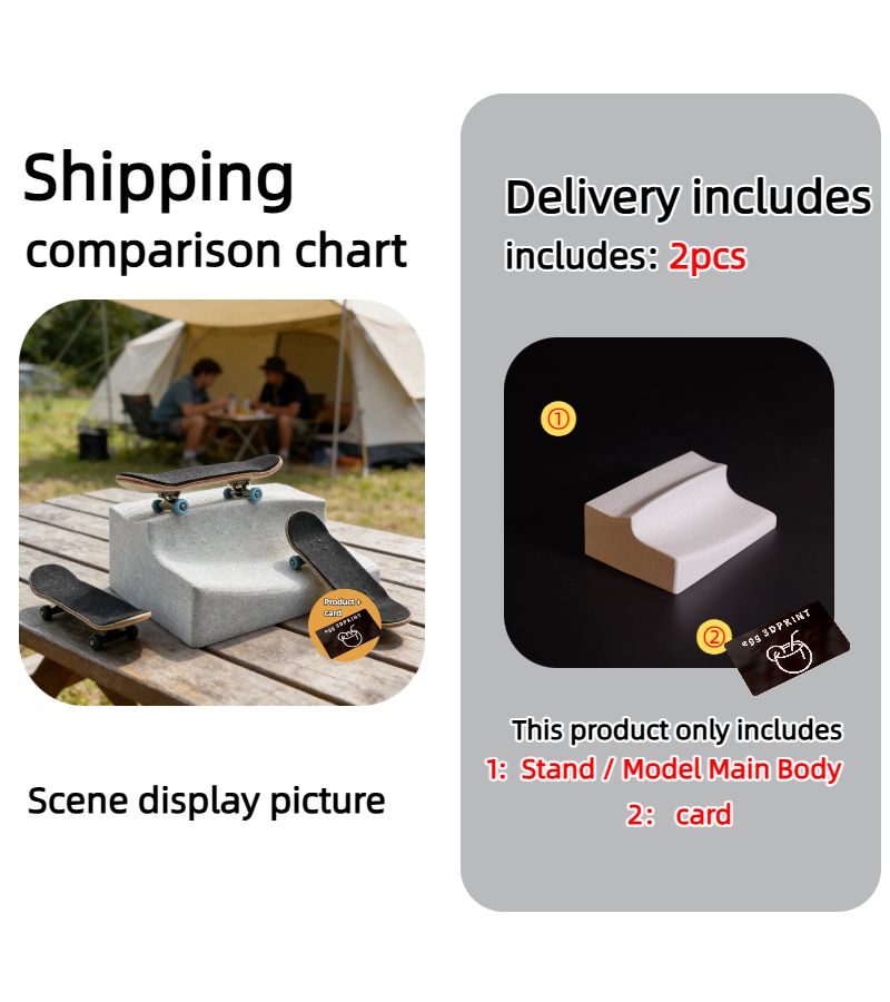 Finger Skateboard Marble Wave Slope Obstacle Trainer Mini Scene Prop Kit - Image 3