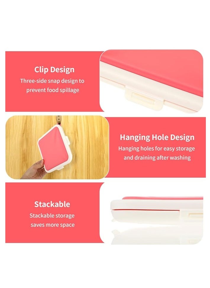 Spaceshoop Sandwich Containers, Sandwich Box Food Storage Toast Shape Holder Silicone for Lunch Boxes Bread Sandwich Keeper for Fruit Salad Snack  - Image 3