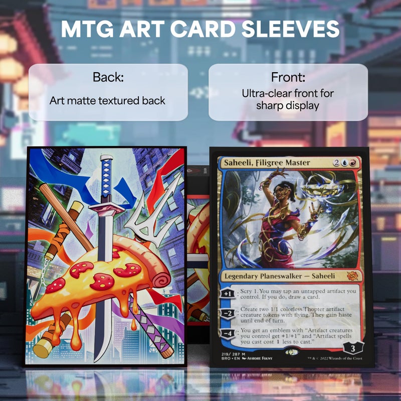 KABINKA MTG Card Sleeves - 100 Standard Size Pack Clear Front & Matte Finish Back MTG Sleeves for Magic The Gathering TCG - Image 2