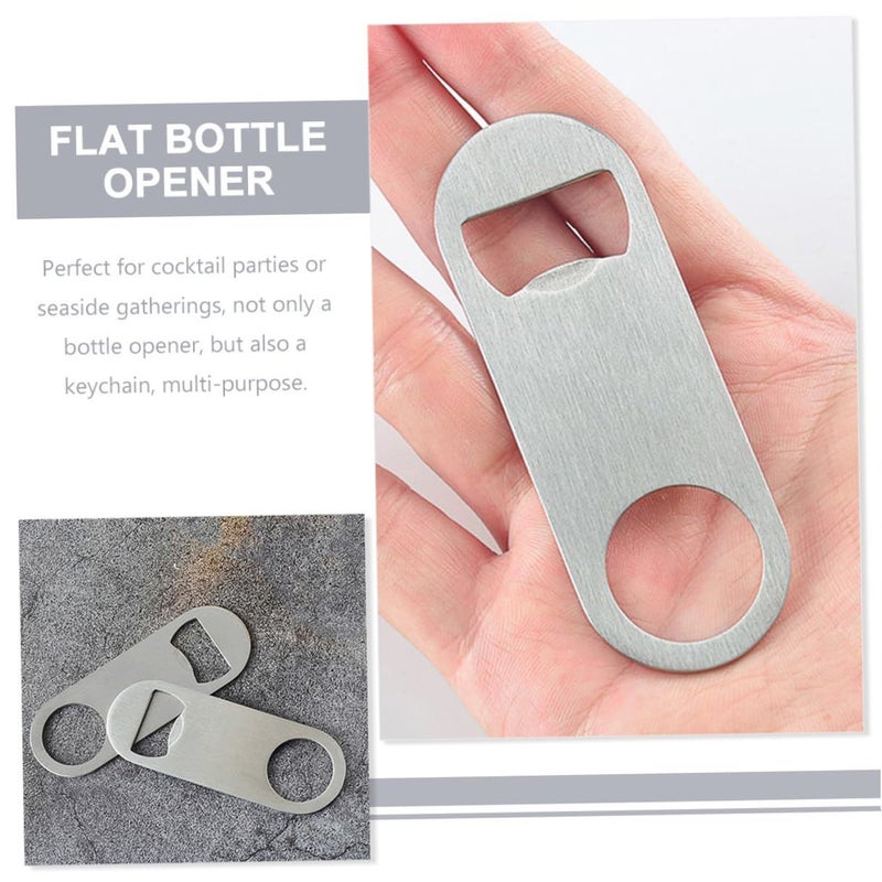 Small Stainless Steel Beer Bottle Opener Flat Beverage Cap Opener Set 10pcs - Image 4