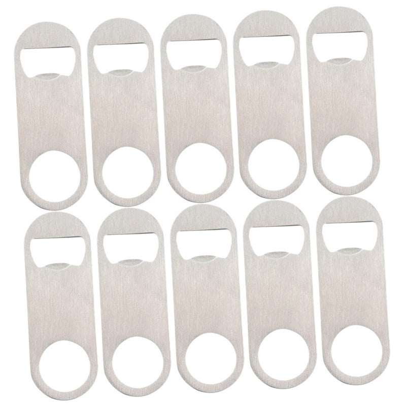 Small Stainless Steel Beer Bottle Opener Flat Beverage Cap Opener Set 10pcs - Image 2