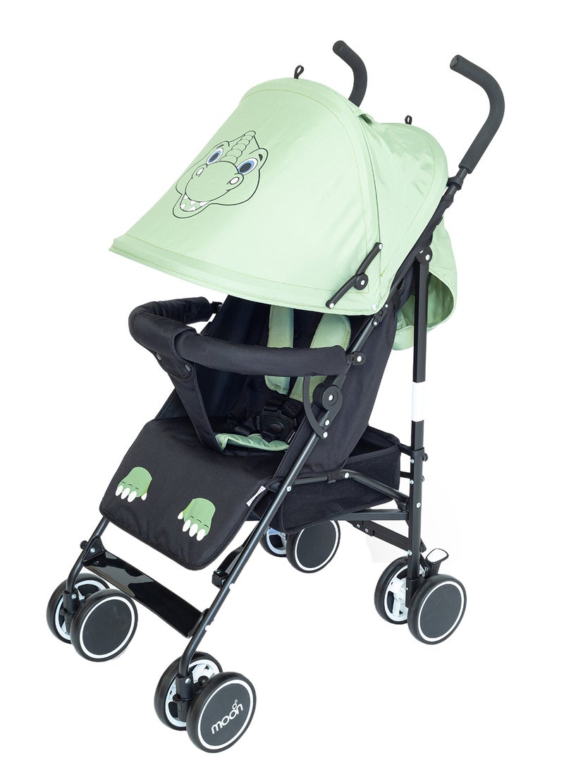 Moon Safari Animal-Themed Umbrella Stroller – Compact, Lightweight, Reclining Seat, Storage Basket, Shoulder Strap, Foldable, for 0 - 36M  to 15kg – Dino Design - Image 1