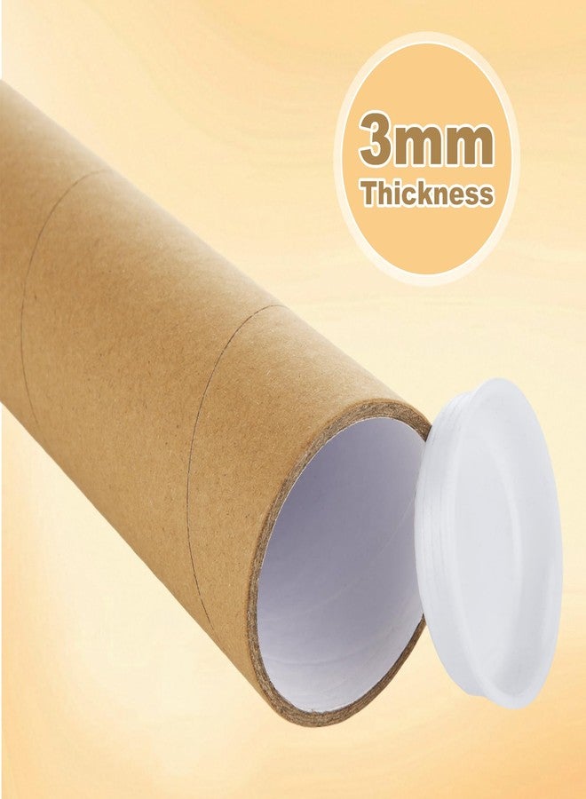 FVIEXE 15Pack Mailing Tubes, 2 x 15 Inch Cardboard Mailing Tube with Caps Shipping Poster Tubes for Document, Artwork, Blueprint Storage - Image 3