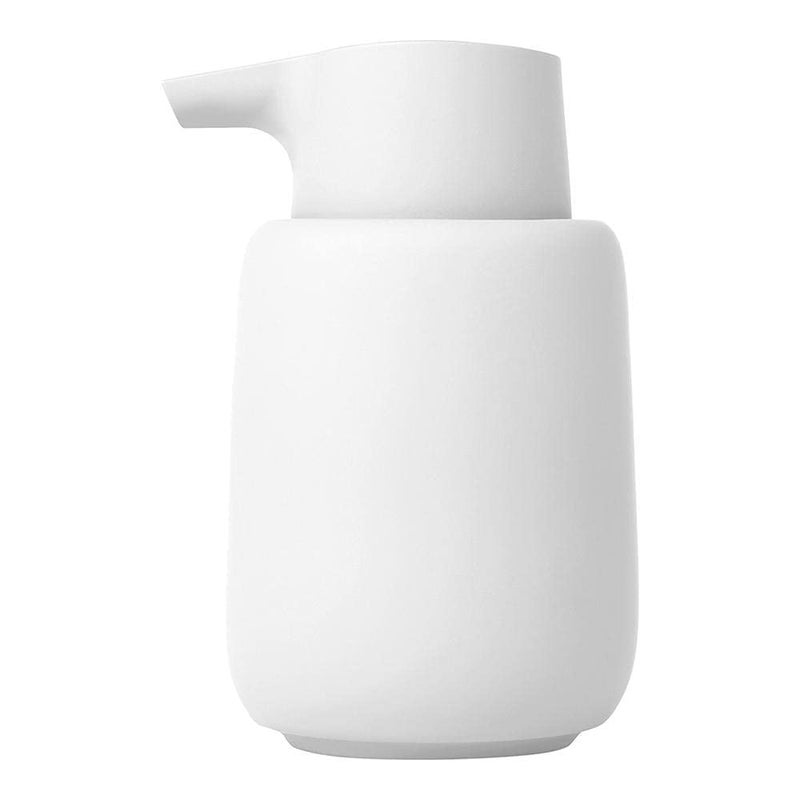 blomus Sono Soap Dispenser 250 ml Ceramic Hand Soap Dispenser in White Diameter 8 x 14 H cm Colour White Liquid Soap Dispenser with Pump Head