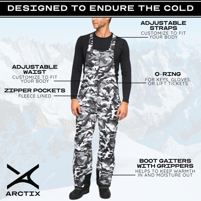 Arctix Men's Essential Insulated Bib Overalls, A6 Camo Black, XX-Large/32" Inseam - Image 3