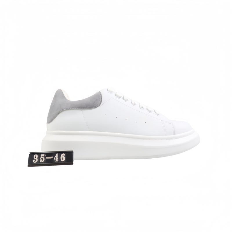 Classic White Unisex Couple Sneakers with 5cm Hidden Height Increase - Casual Low-Top Shoes for Men and Women