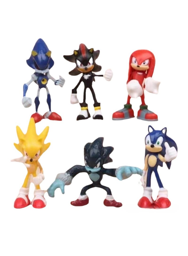 6-Piece Sonic Miniature Toy Set SM-02 2.5x2.5x7centimeter - Image 1