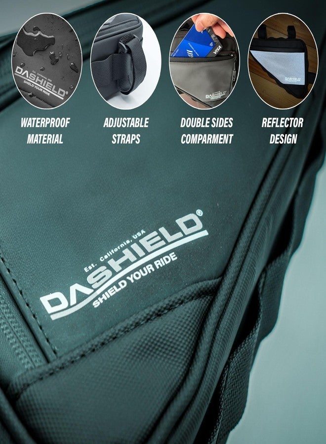 DASHIELD Bike Frame Bag with Two Side Pockets Waterproof Reflective Bicycle Triangle Pouch Storage Bag Strap-On, Mountain Road Bike MTB Cycling Bike Acessories, 1.5L - Image 2