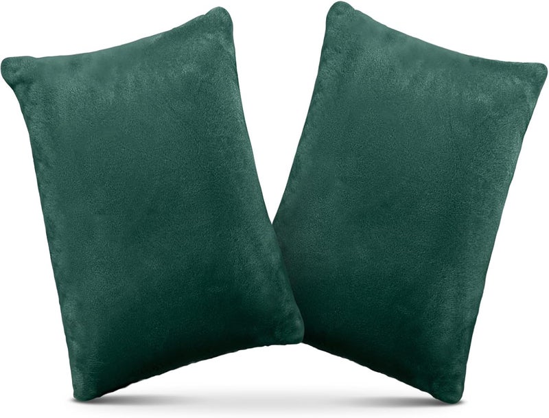 1 MIDDLE ONE 2 Pack Small Pillow, Memory Foam Mini Pillow 11 X 7 Inches for Travel, Sleeping, Nap and Neck, Knee, Lumbar Support, Tiny Cushion for Pet, Dogs (Dark Green) - Image 1