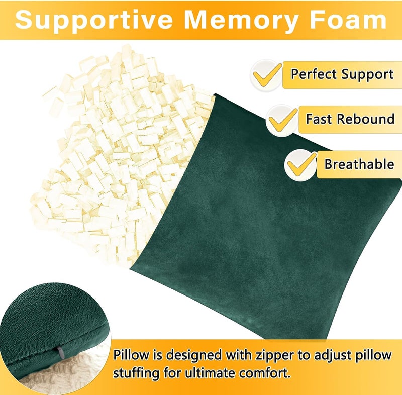 1 MIDDLE ONE 2 Pack Small Pillow, Memory Foam Mini Pillow 11 X 7 Inches for Travel, Sleeping, Nap and Neck, Knee, Lumbar Support, Tiny Cushion for Pet, Dogs (Dark Green) - Image 3