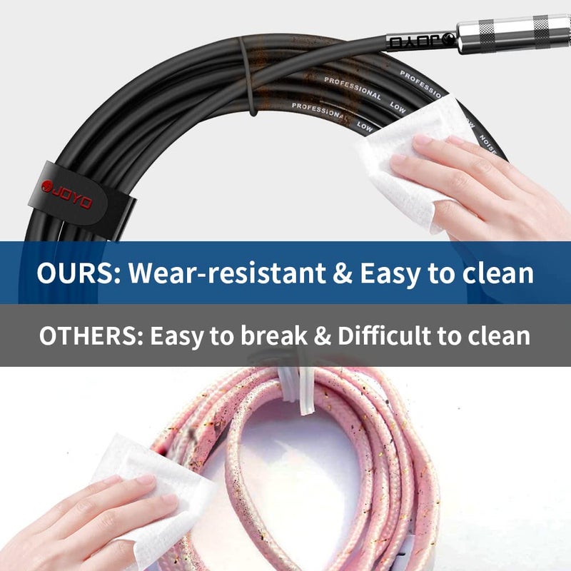 JOYO Audio Instrument Cable 15ft for Bass & Guitar 1/4 Inch Straight Professional Amp Cord (Black, CM-04) - Image 4