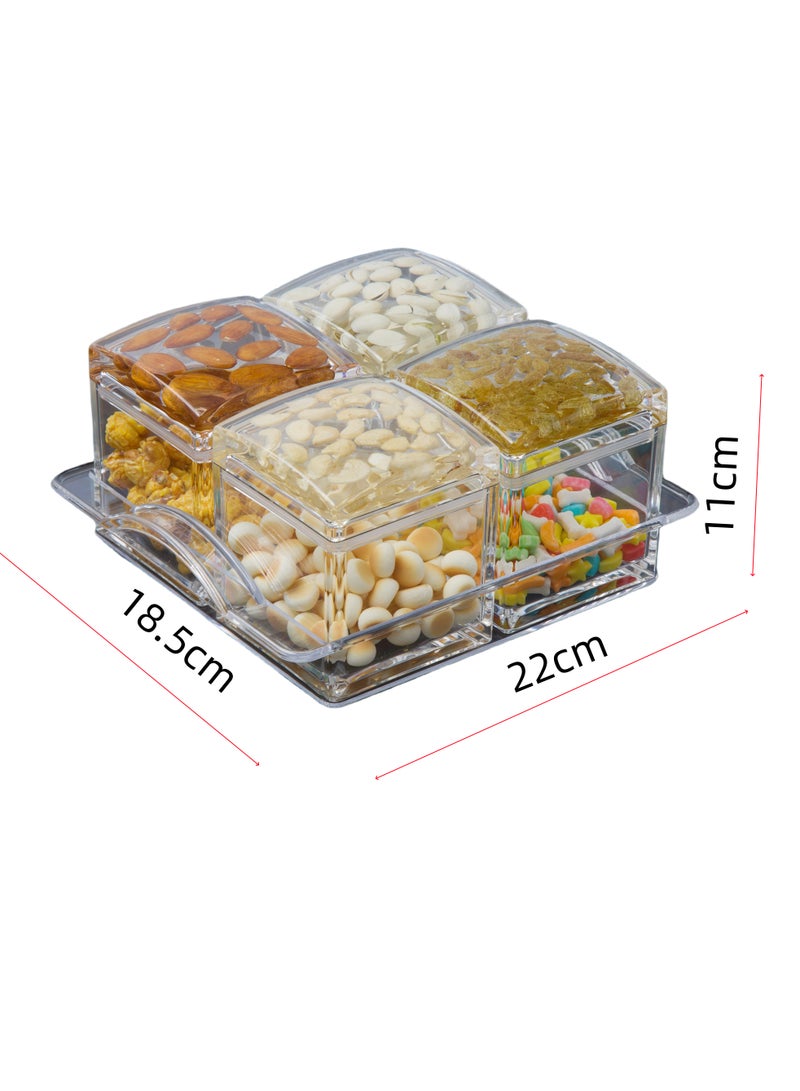 Air tight canister,Acrylic Storage Jar With Lid, Airtight Acrylic Storage Jar With Diamond Shape Lid Shatter Proof Cookie Jars for Kitchen Counter Candy Apothecary Canisters Nuts & Coffee Beans, 4pcs - Image 5