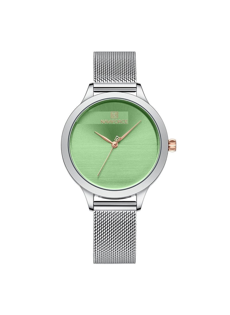 NAVIFORCE Elegant Women's Quartz Watch Stylish Round Dial with Minimalist Design Stainless Steel Mesh Strap Fashionable Timepiece for Everyday Wear and Special Occasions  - Image 1