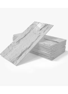 CityRiya-Long Decorative 3D Wall Panels Wall Panels 16PCS 20.32*10.16cm 3D Wall Sticker Self-Adhesive Wall Panels Waterproof PE Foam Wallpaper Brick Wallpaper for Kichen Wall Decor  - Image 1