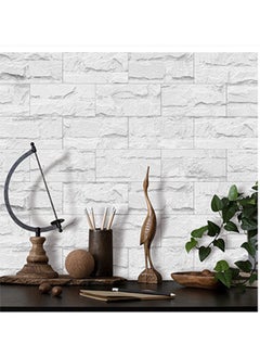 CityRiya-Long Decorative 3D Wall Panels Wall Panels 16PCS 20.32*10.16cm 3D Wall Sticker Self-Adhesive Wall Panels Waterproof PE Foam Wallpaper Brick Wallpaper for Kichen Wall Decor  - Image 4