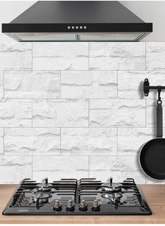 CityRiya-Long Decorative 3D Wall Panels Wall Panels 16PCS 20.32*10.16cm 3D Wall Sticker Self-Adhesive Wall Panels Waterproof PE Foam Wallpaper Brick Wallpaper for Kichen Wall Decor  - Image 3