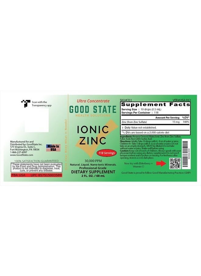 Good State Natural Ionic Zinc | Liquid Concentrate | Nano Sized Mineral Technology | Professional Grade Dietary Supplement | 1.6 fl oz Glass Bottle (50 mL)  - Image 4