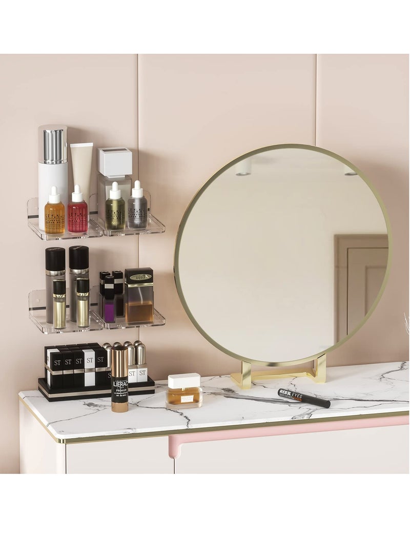 SYOSI 2Pack Wall Mount Floating Shelves Acrylic Floating Shelves for Wall Clear Acrylic Mini Shelf for Wall Storage Adhesive and Screw-in Protective Border Ideal for Living Room Bathroom Bedroom - Image 2