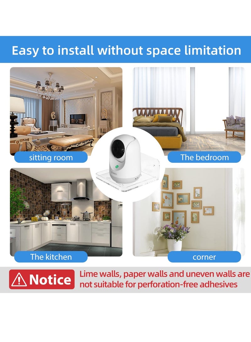 SYOSI 2Pack Wall Mount Floating Shelves Acrylic Floating Shelves for Wall Clear Acrylic Mini Shelf for Wall Storage Adhesive and Screw-in Protective Border Ideal for Living Room Bathroom Bedroom - Image 5