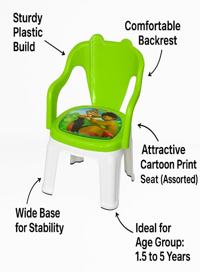Toyify Kids Study Chair with Backrest | Comfortable, Durable & Lightweight Chair for Children - Perfect for Study, Dining & Play (BalComfort Lite, Green) - Image 2