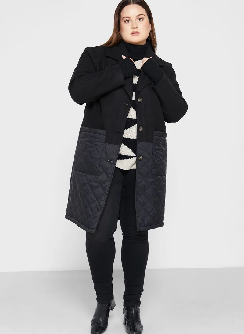 Only Carmakoma Pocket Detail Quilted Coat