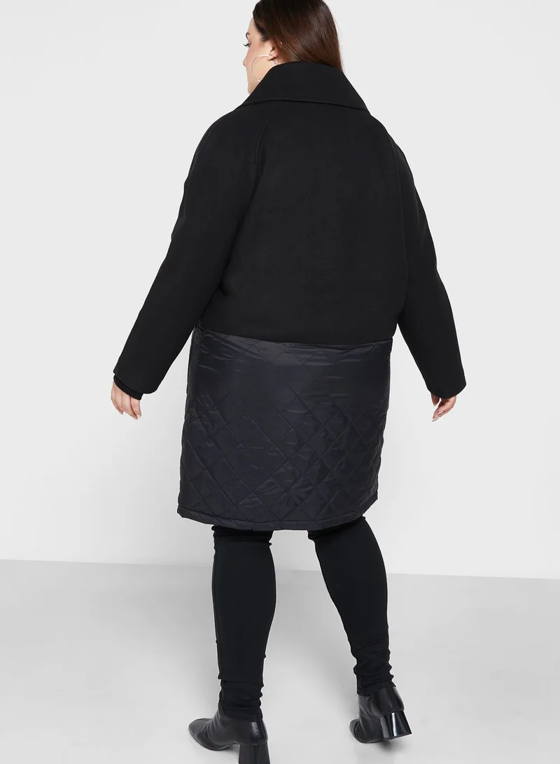 Only Carmakoma Pocket Detail Quilted Coat